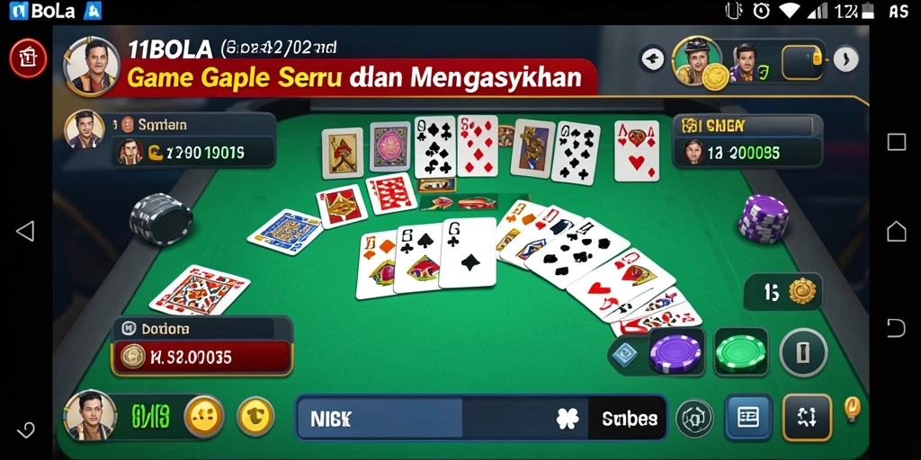 Screenshot gameplay seru 11BOLA yang menampilkan permainan Gaple.