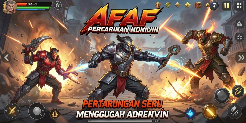 Tampilan gameplay menegangkan dari AFAF dengan karakter bertarung.