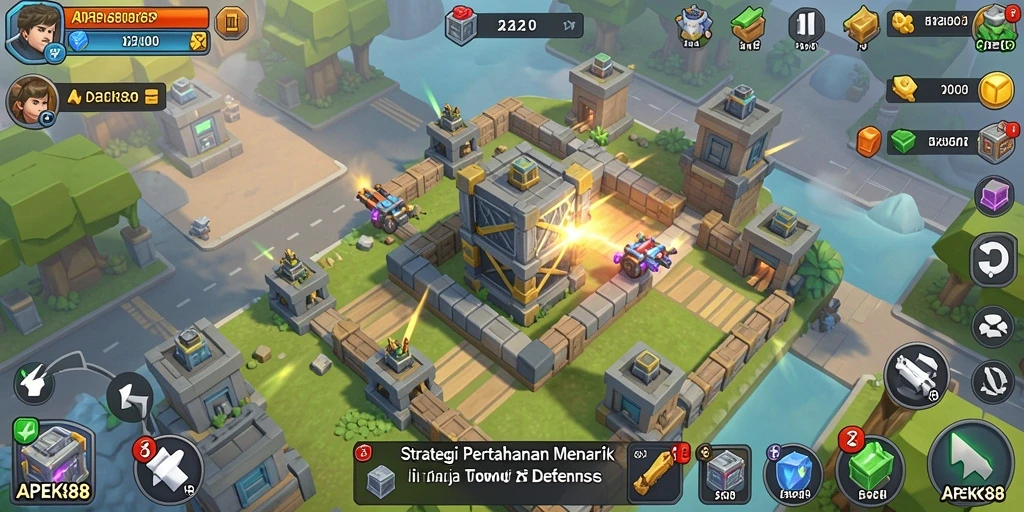 Tampilan gameplay APEK88 yang seru dengan strategi Tower Defense.
