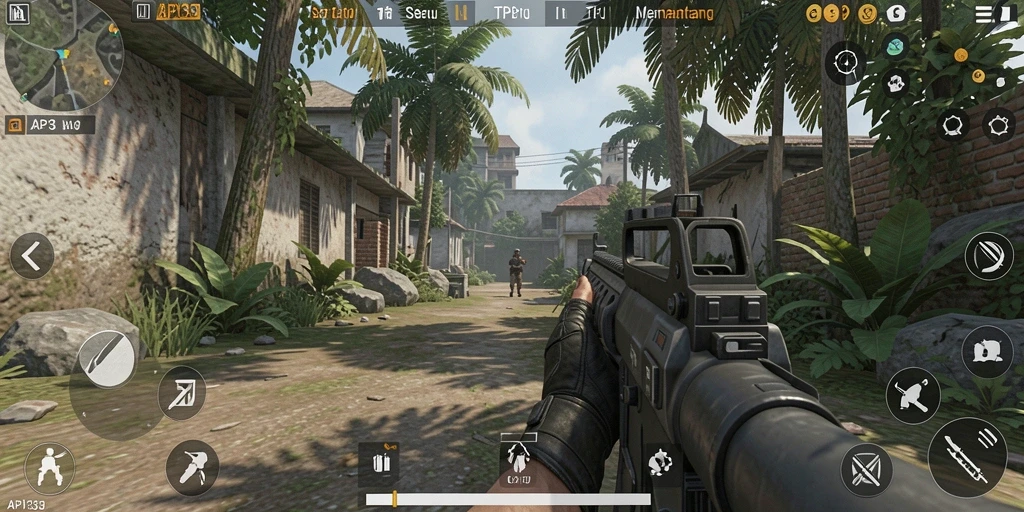 Screenshot menunjukkan aksi seru dari permainan TPS API33.