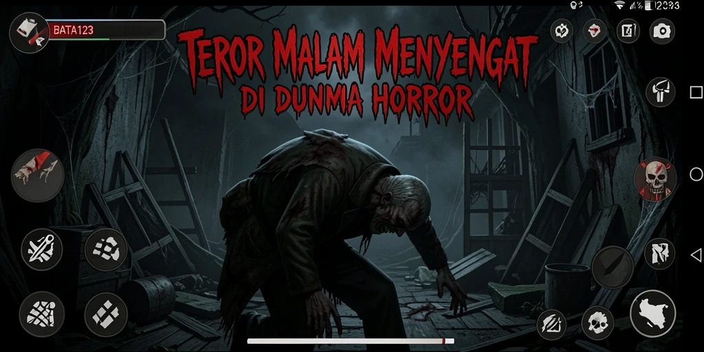 Tangkapan layar BATA123 menampilkan suasana menyeramkan dan gameplay yang intens.