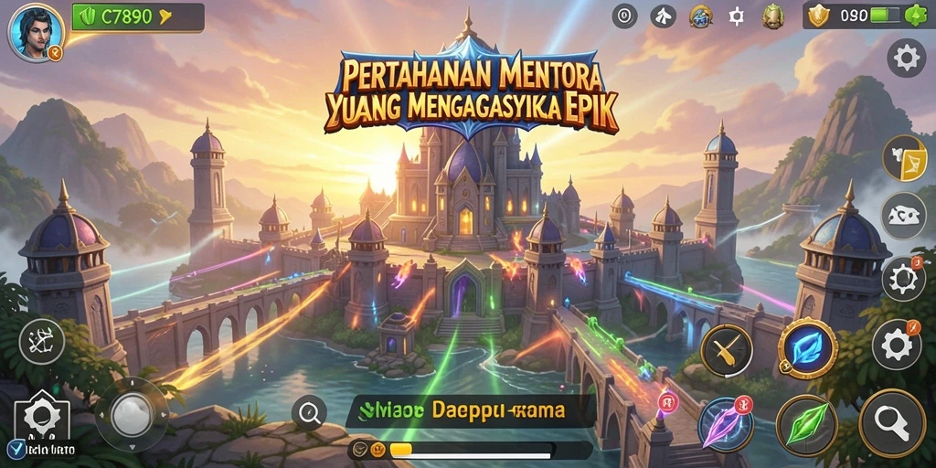 Tampilan menarik dari gameplay Tower Defense C7890 yang menantang.