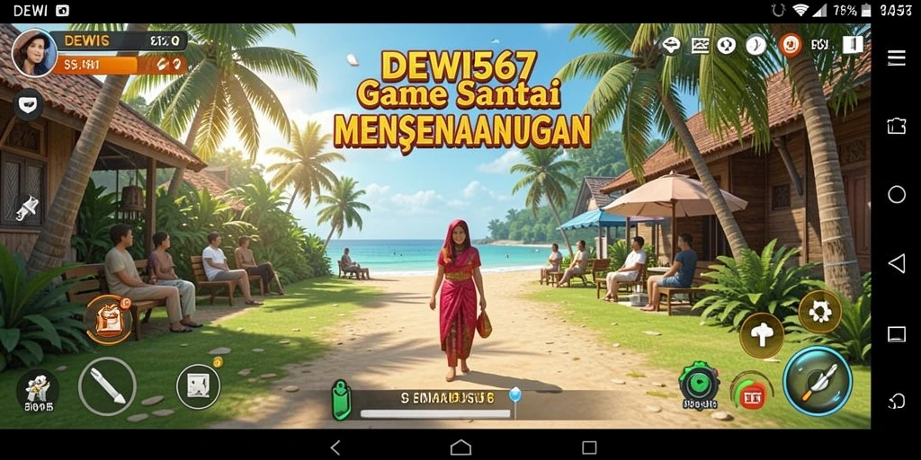 Screenshot dari gameplay DEWI567 yang ceria dan penuh warna.