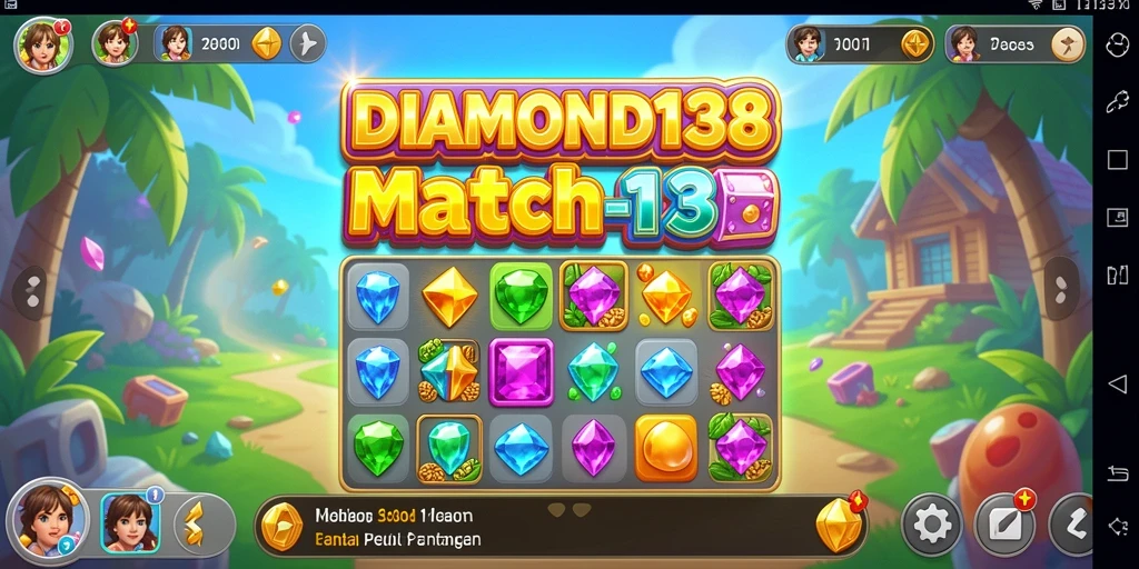 Gambaran menunjukkan gameplay seru DIAMOND138 dengan variasi permata berwarna.