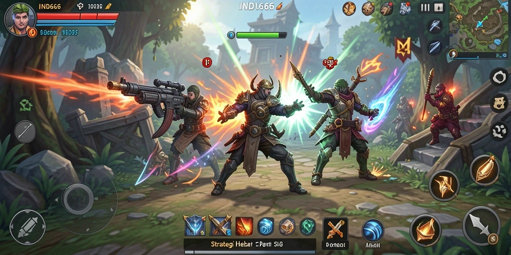 Tangkapan layar gameplay IND666 menampilkan aksi strategis seru.