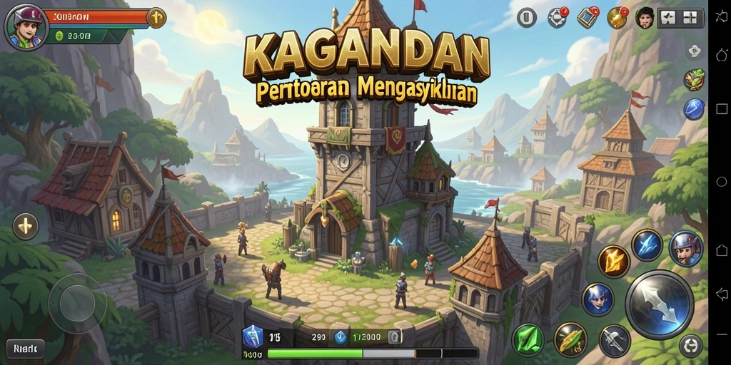 Screenshot gameplay menunjukkan strategi menara pertahanan yang kreatif.