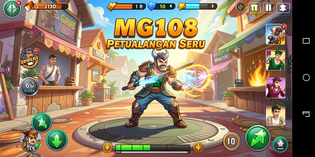 Tampilan gameplay MG108 yang seru dan menantang dalam genre Arcade.
