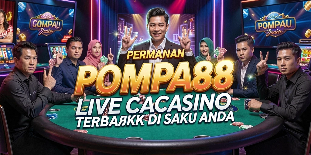 Screenshot gameplay POMPA88 menampilkan dealer langsung dan pemain terlibat.
