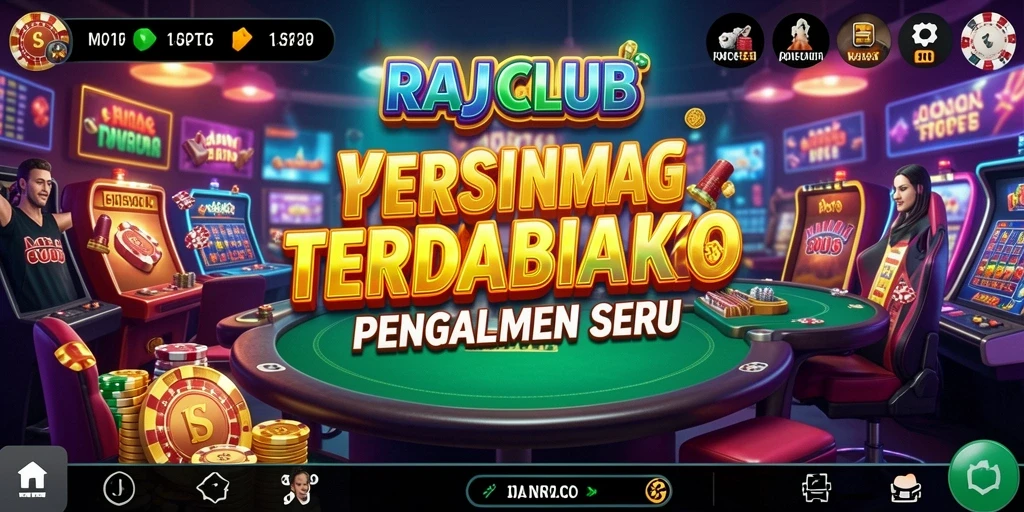 Screenshot utama RAJACLUB menunjukkan gameplay Kasino yang menghibur dan seru.