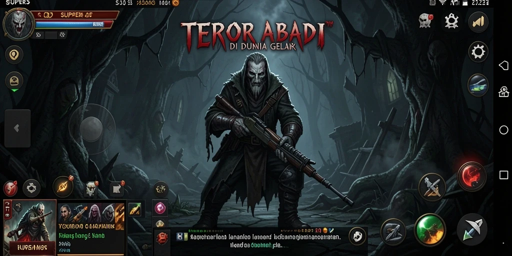 Tangkapan layar <strong>SUPER5</strong> menunjukkan ketegangan gameplay di lingkungan gelap.
